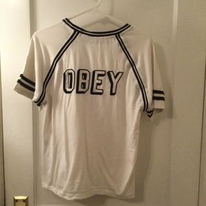 Embroidered Obey T-shirt - S